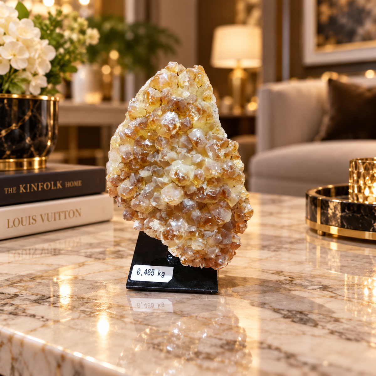 Natural Citrine Crystal Formation – Premium Abundance & Positive Energy Décor (8×11 cm, 465 gm)