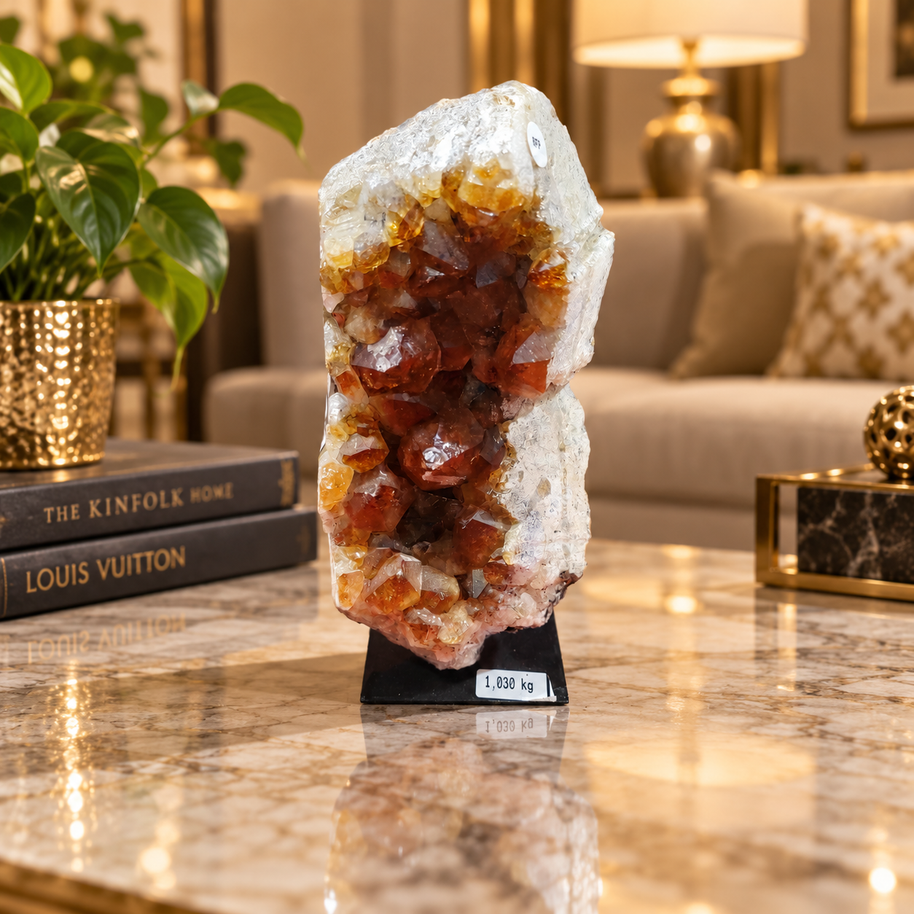 Premium Citrine Crystal Formation Décor – Abundance, Prosperity & Positivity Symbol (7×16 cm, 1.03 kg)