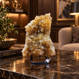 Natural Citrine Crystal Formation Décor – Premium Wealth & Positive Energy Accent (10×14 cm, 815 gm)