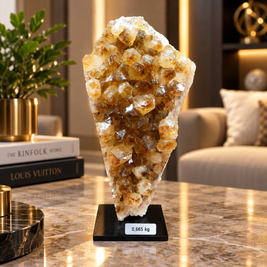 Premium Citrine Crystal Cluster – Natural Abundance, Prosperity & Success Décor (6×15 cm, 665 gm)