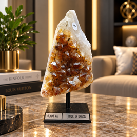 Citrine Crystal Décor Piece – Premium Natural Formation for Positivity & Abundance (6×12 cm, 400 gm)