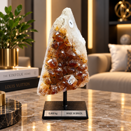 Citrine Crystal Décor Piece – Premium Natural Formation for Positivity & Abundance (6×12 cm, 400 gm)