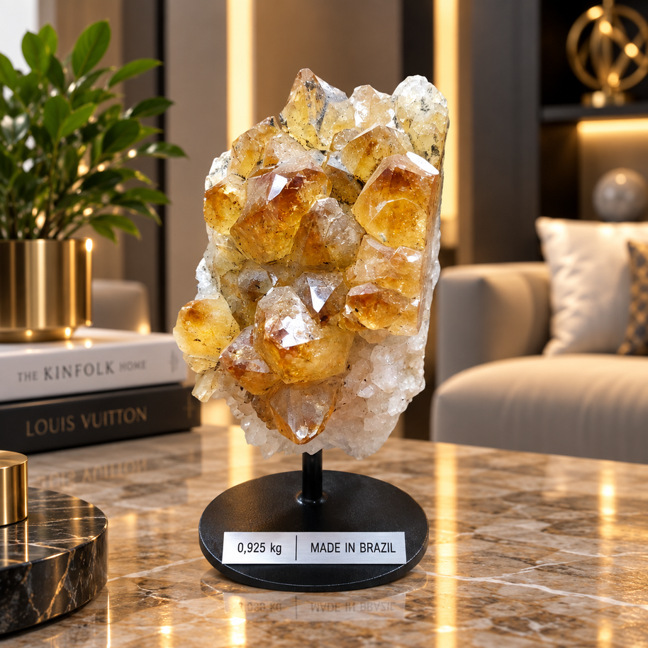 Premium Citrine Crystal Formation – Natural Prosperity & Abundance Home Décor (12×7 cm, 925 gm)