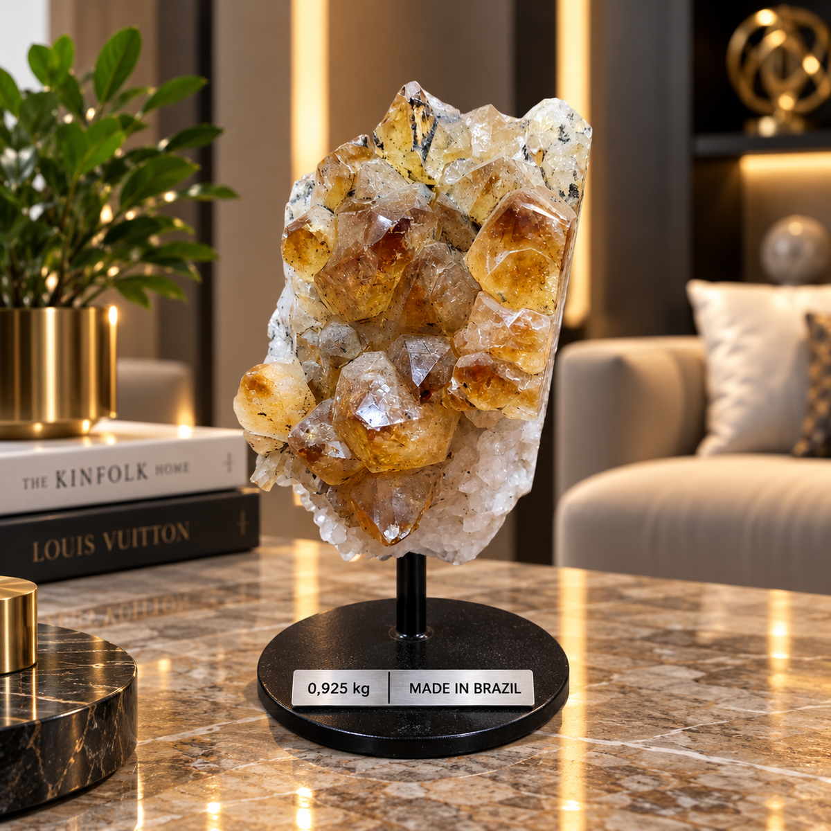 Premium Citrine Crystal Formation – Natural Prosperity & Abundance Home Décor (12×7 cm, 925 gm)