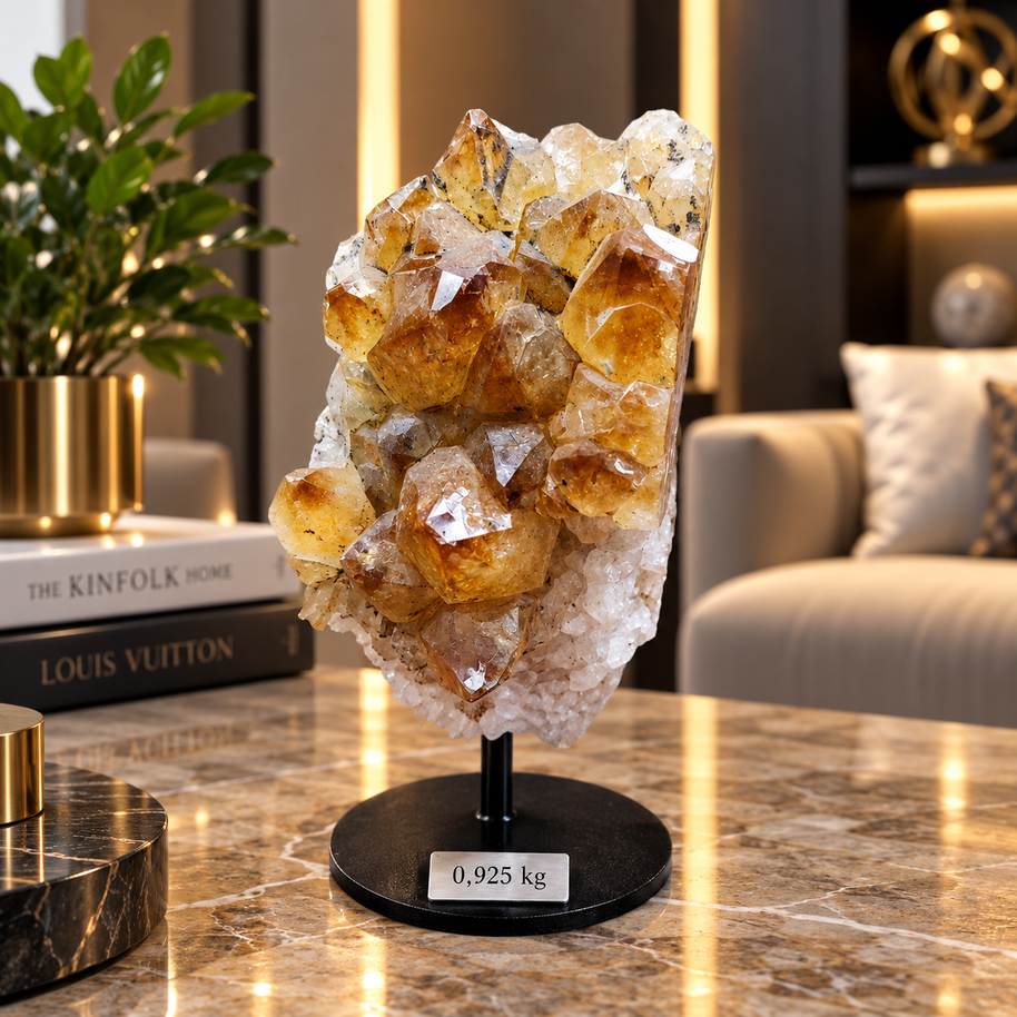 Premium Citrine Crystal Formation – Natural Prosperity & Abundance Home Décor (12×7 cm, 925 gm)