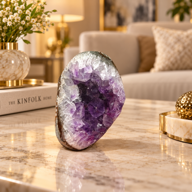 Premium Natural Amethyst Crystal – Purple Crystal Home Décor & Serenity Accent | Size: 4×6 | 237 Grams
