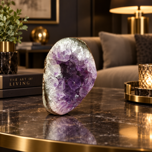 Premium Natural Amethyst Crystal – Purple Crystal Home Décor & Serenity Accent | Size: 4×6 | 237 Grams