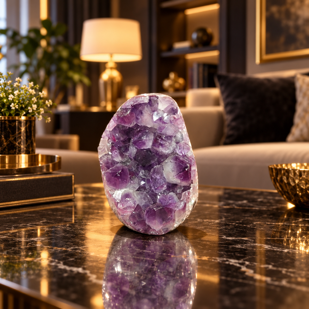 Premium Natural Amethyst Crystal – Purple Crystal Home Décor & Serenity Accent | Size: 5×6 | 263 Grams