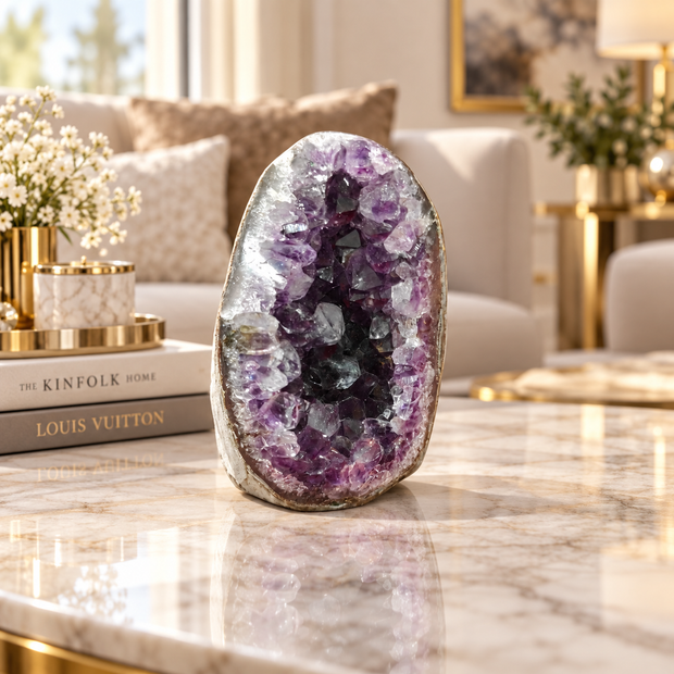 Premium Natural Amethyst Crystal – Purple Crystal Home Décor & Serenity Accent | Size: 5×8 | 252 Grams