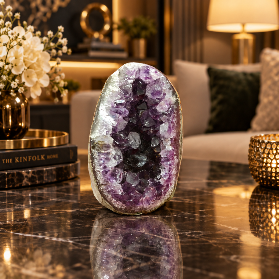 Premium Natural Amethyst Crystal – Purple Crystal Home Décor & Serenity Accent | Size: 5×7 | 320 Grams