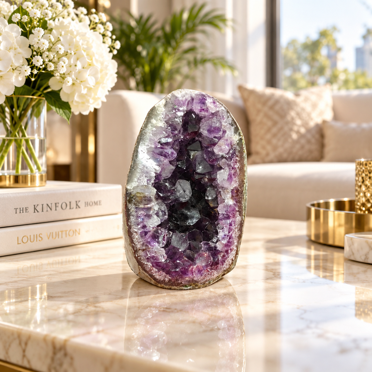 Premium Natural Amethyst Crystal – Purple Crystal Home Décor & Serenity Accent | Size: 5×7 | 320 Grams