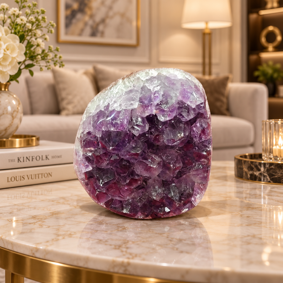 Premium Natural Amethyst Crystal – Purple Crystal Home Décor & Serenity Accent | Size: 6×7 | 437 Grams