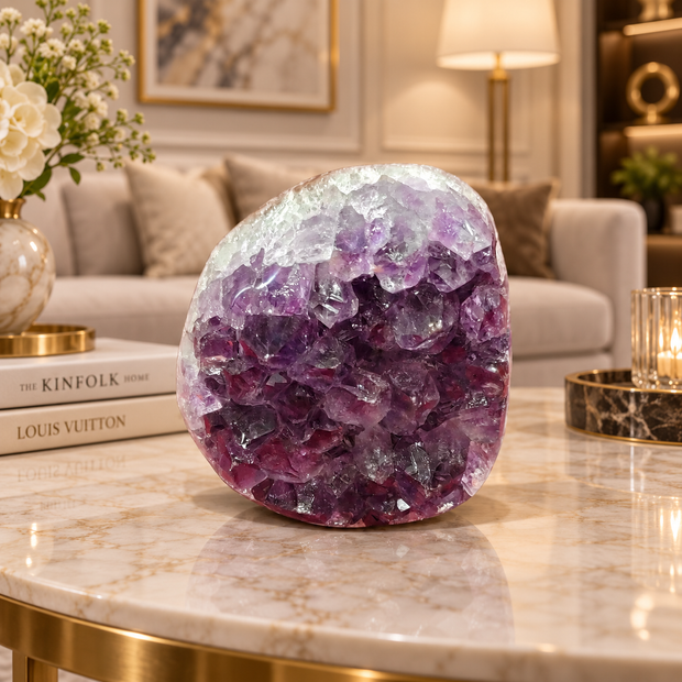 Premium Natural Amethyst Crystal – Purple Crystal Home Décor & Serenity Accent | Size: 6×7 | 437 Grams