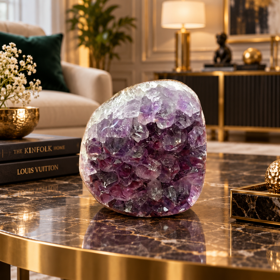 Premium Natural Amethyst Crystal – Purple Crystal Home Décor & Serenity Accent | Size: 6×7 | 437 Grams