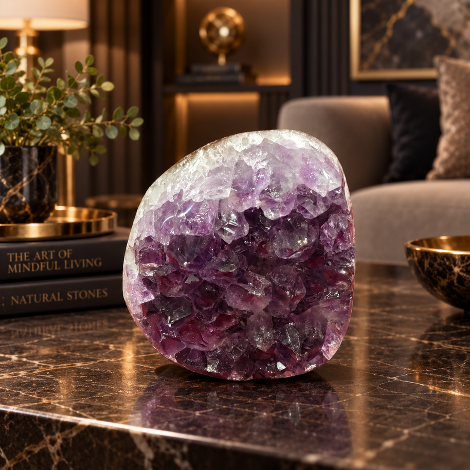 Premium Natural Amethyst Crystal – Purple Crystal Home Décor & Serenity Accent | Size: 6×7 | 437 Grams