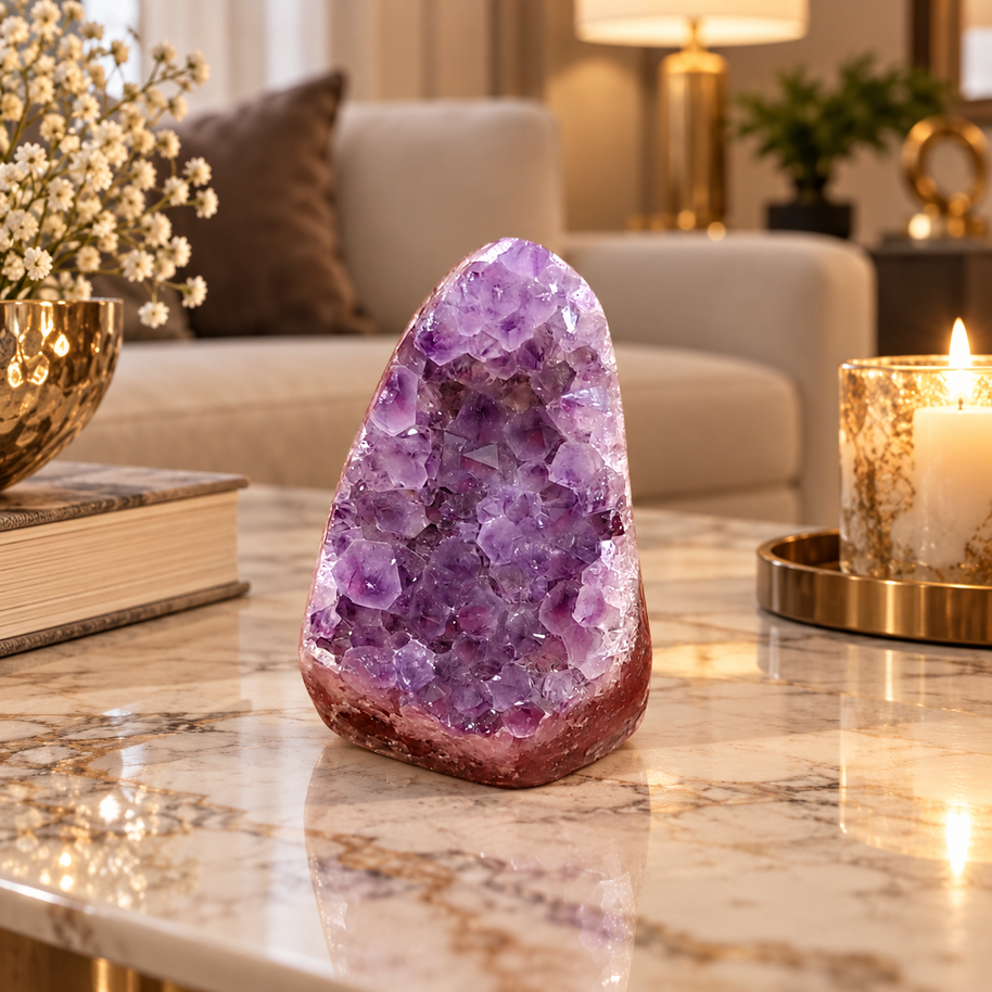 Premium Natural Amethyst Crystal – Purple Crystal Home Décor & Serenity Accent | Size: 5×8 | 310 Grams