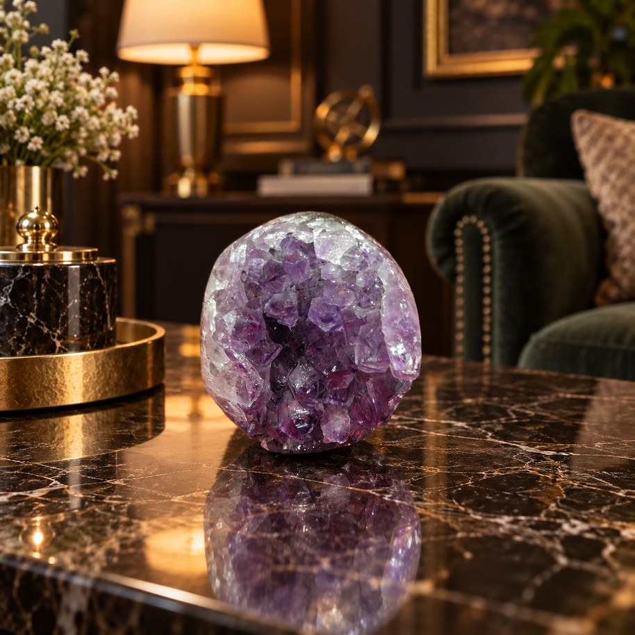 Premium Natural Amethyst Crystal – Purple Crystal Home Décor & Serenity Accent | Size: 6×7 | 319 Grams