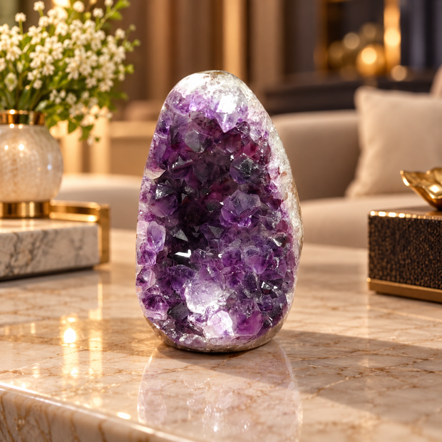 Premium Natural Amethyst Crystal – Purple Crystal Home Décor & Serenity Accent | Size: 5×8 | 354 Grams