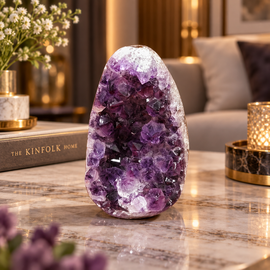 Premium Natural Amethyst Crystal – Purple Crystal Home Décor & Serenity Accent | Size: 5×8 | 354 Grams