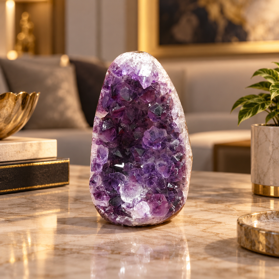 Premium Natural Amethyst Crystal – Purple Crystal Home Décor & Serenity Accent | Size: 5×8 | 354 Grams