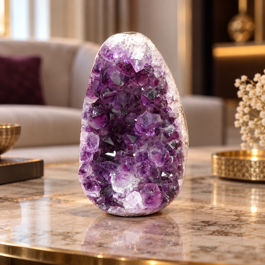 Premium Natural Amethyst Crystal – Purple Crystal Home Décor & Serenity Accent | Size: 5×8 | 354 Grams