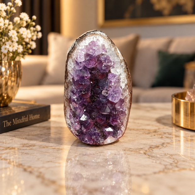 Premium Natural Amethyst Crystal – Purple Crystal Home Décor & Serenity Accent | Size: 5×8 | 286 Grams
