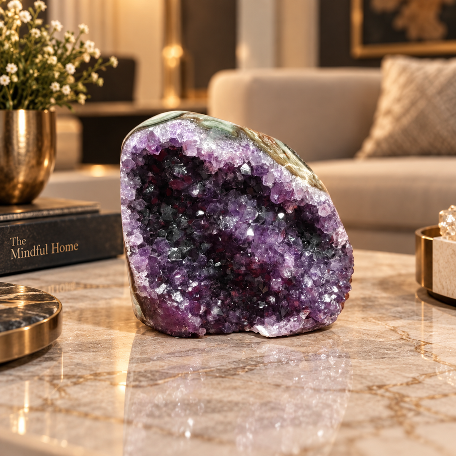 Premium Natural Amethyst Crystal – Purple Crystal Home Décor & Serenity Accent | Size: 7×7 | 371 Grams