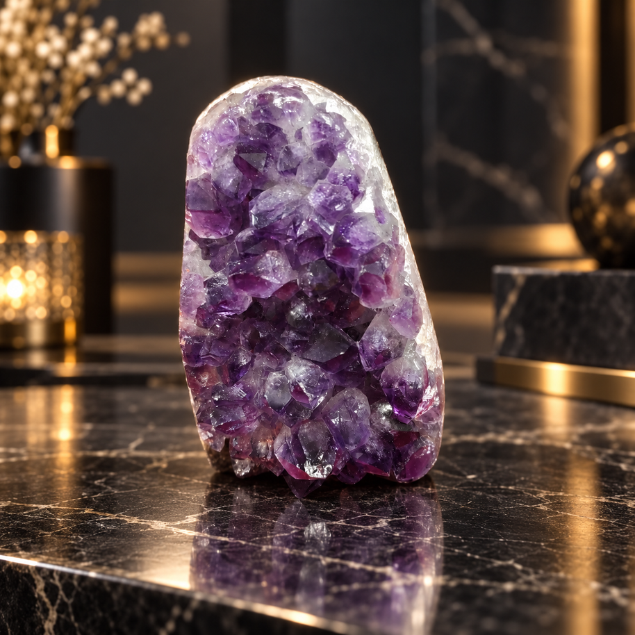 Premium Natural Amethyst Crystal – Purple Crystal Home Décor & Serenity Accent | Size: 6×7 | 397 Grams