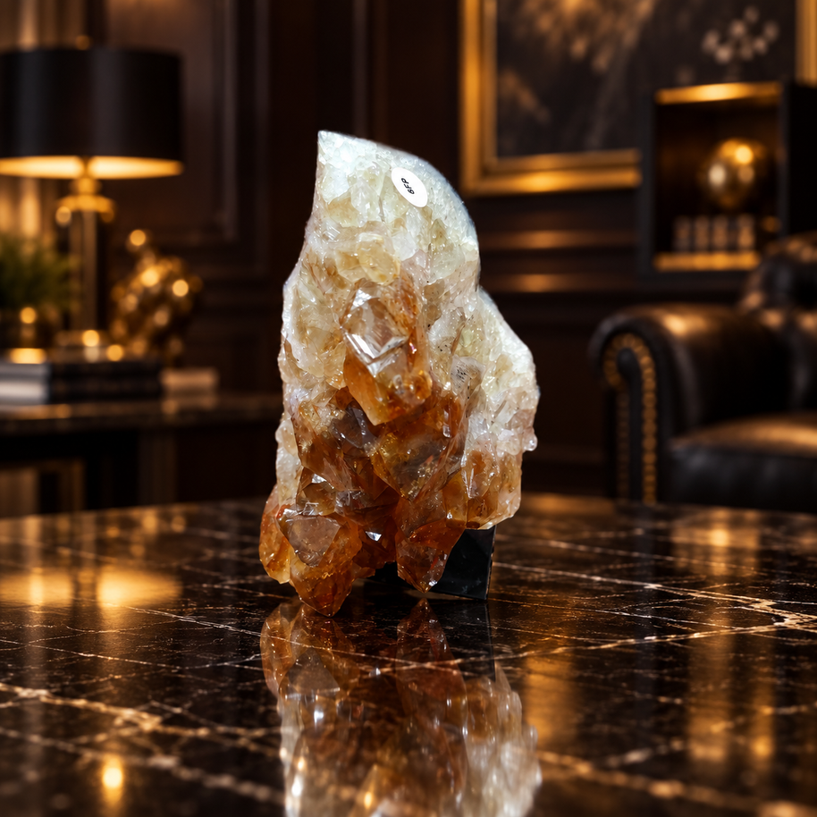 Premium Citrine Crystal Formation – Natural Prosperity & Abundance Home Décor (5×11 cm, 536 gm)