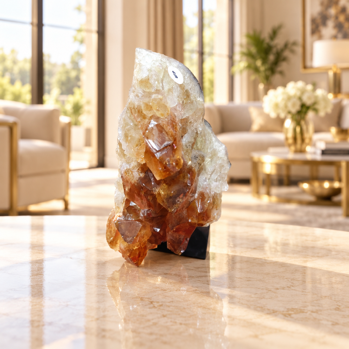 Premium Citrine Crystal Formation – Natural Prosperity & Abundance Home Décor (5×11 cm, 536 gm)