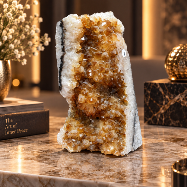 Premium Natural Citrine Crystal Décor – Symbol of Wealth, Abundance & Positivity (12×18 cm, 1.796 kg)