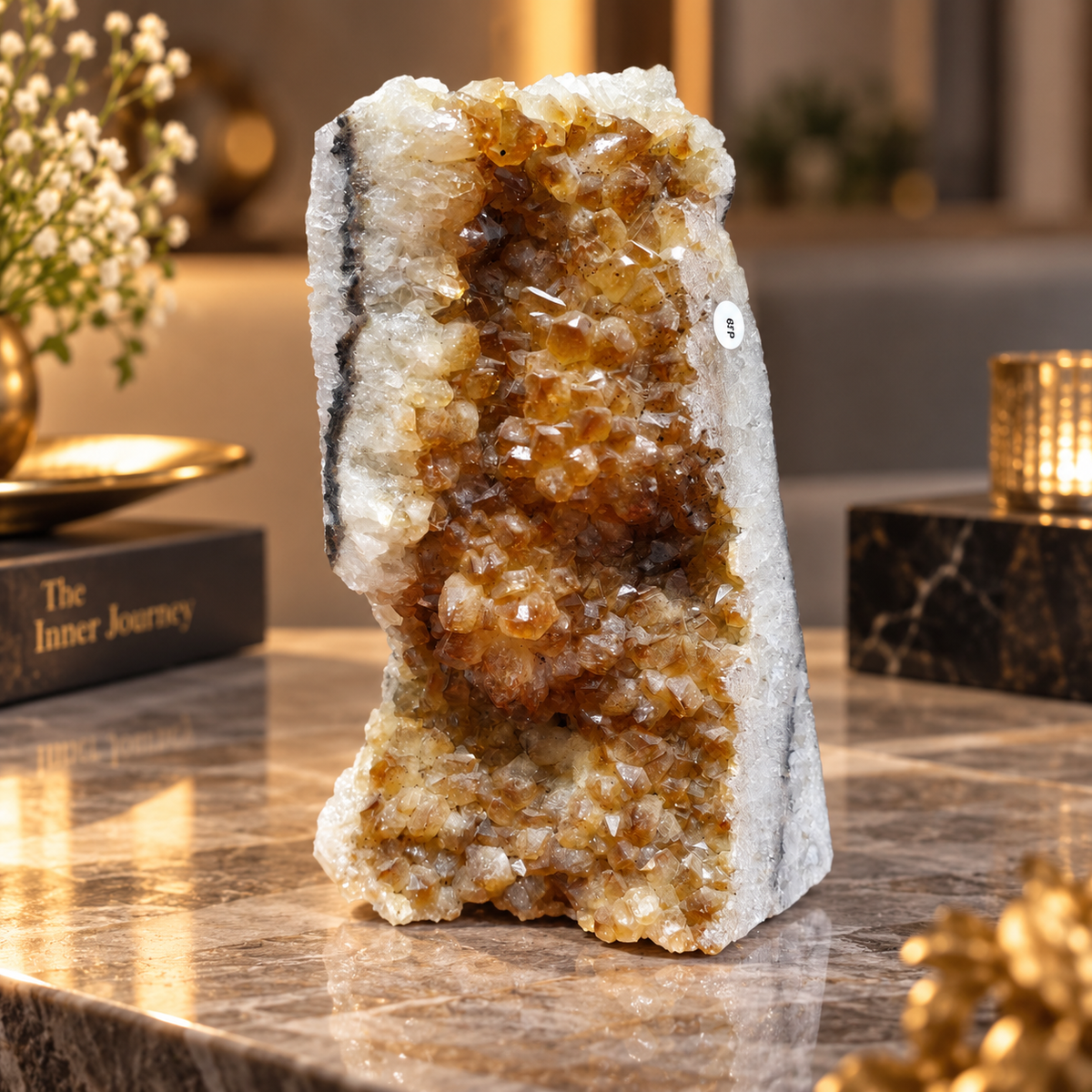 Premium Natural Citrine Crystal Décor – Symbol of Wealth, Abundance & Positivity (12×18 cm, 1.796 kg)