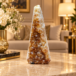 Natural Citrine Crystal Formation – Premium Abundance & Positive Energy Décor (19×8 cm, 1.617 kg)