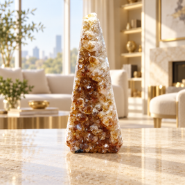 Natural Citrine Crystal Formation – Premium Abundance & Positive Energy Décor (19×8 cm, 1.617 kg)