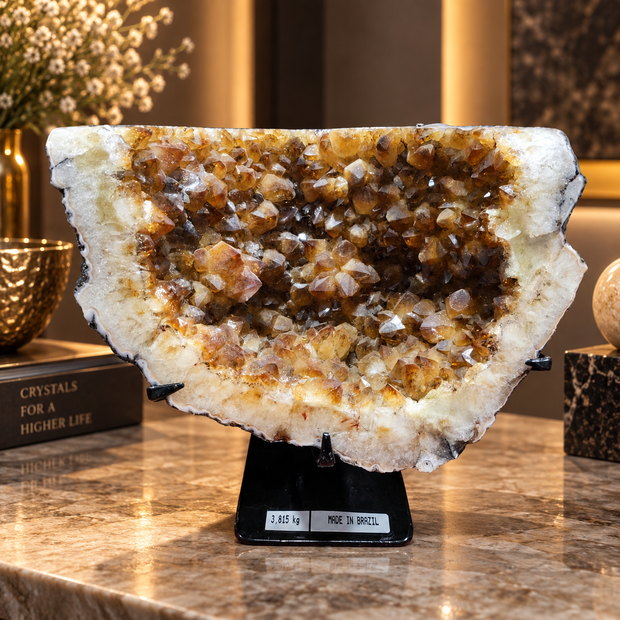 Premium Citrine Crystal Formation Décor – Abundance, Prosperity & Positivity Symbol (22×18 cm, 3.815 kg)