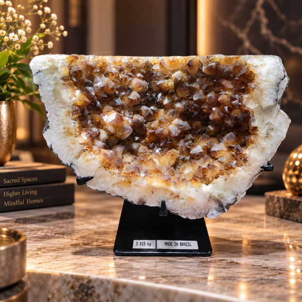Premium Citrine Crystal Formation Décor – Abundance, Prosperity & Positivity Symbol (22×18 cm, 3.815 kg)