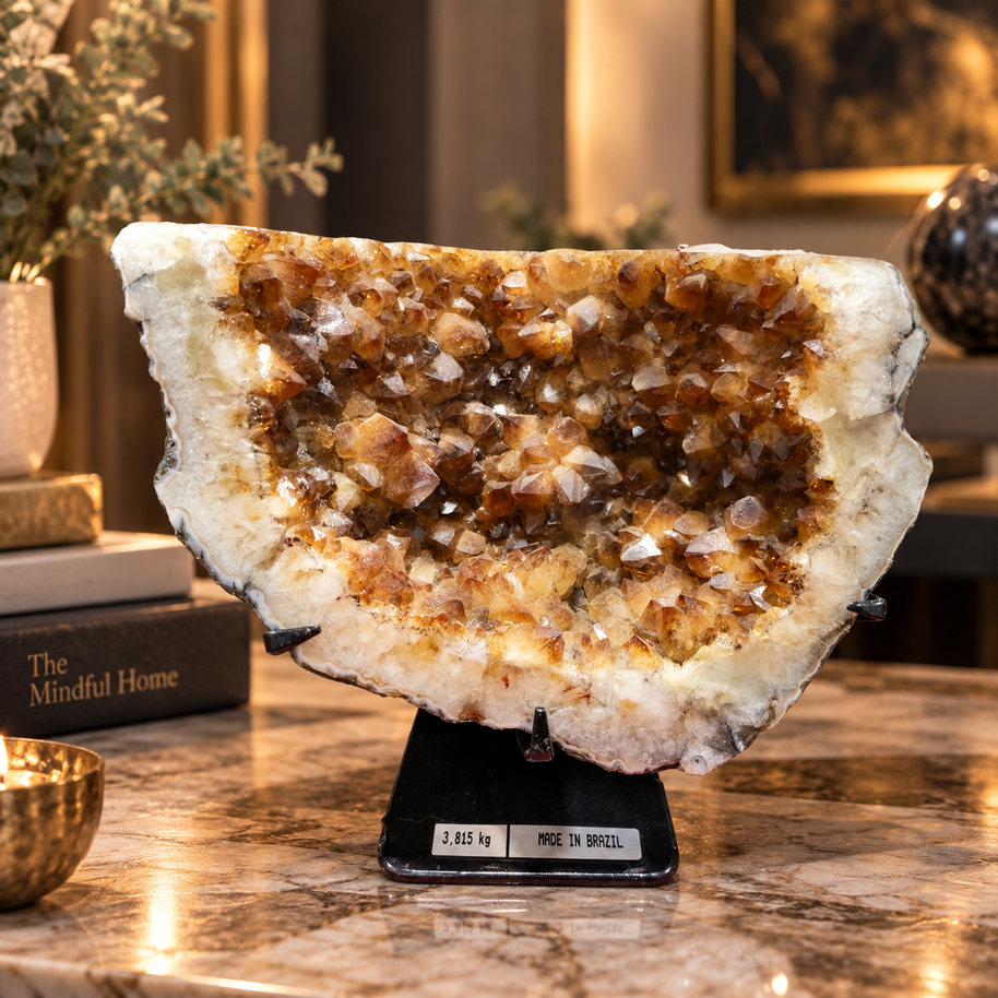 Premium Citrine Crystal Formation Décor – Abundance, Prosperity & Positivity Symbol (22×18 cm, 3.815 kg)