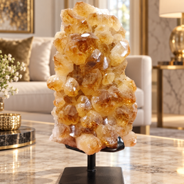 Premium Citrine Crystal Specimen – Natural Abundance, Prosperity & Positivity Décor (19×11 cm, 2.975 kg)