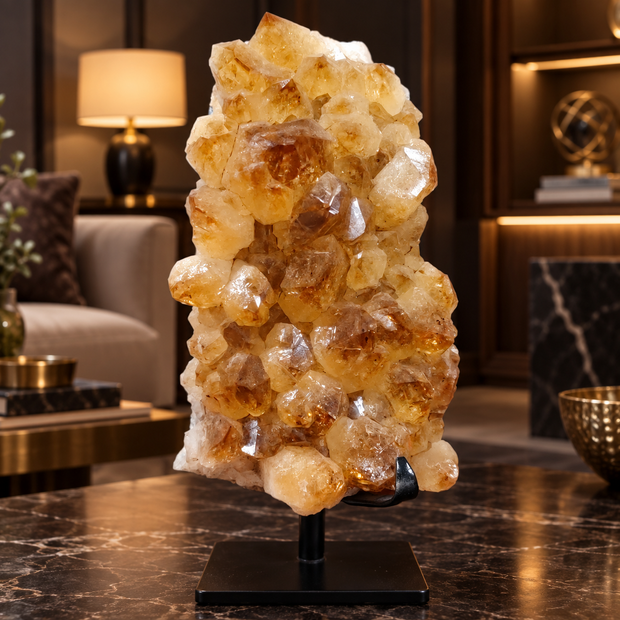 Premium Citrine Crystal Specimen – Natural Abundance, Prosperity & Positivity Décor (19×11 cm, 2.975 kg)
