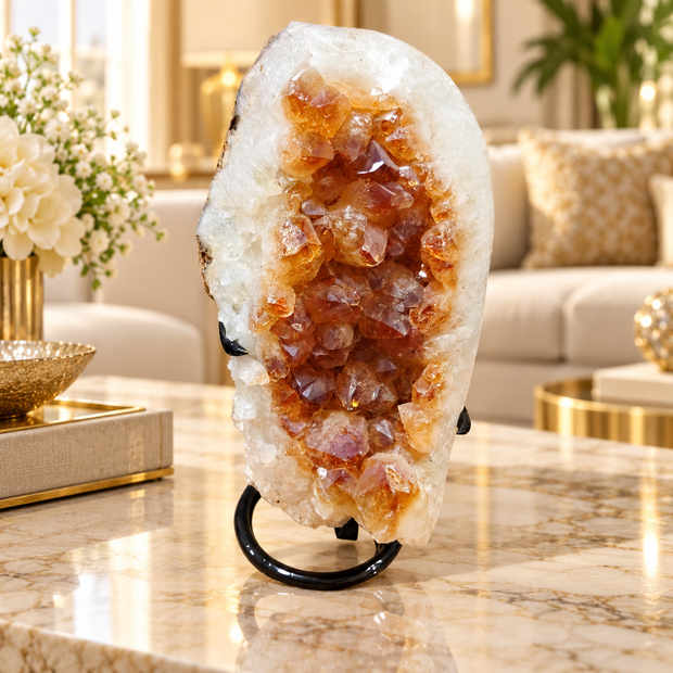 Premium Citrine Crystal Cluster – Natural Abundance, Prosperity & Success Décor (10×18 cm, 2.03 kg)