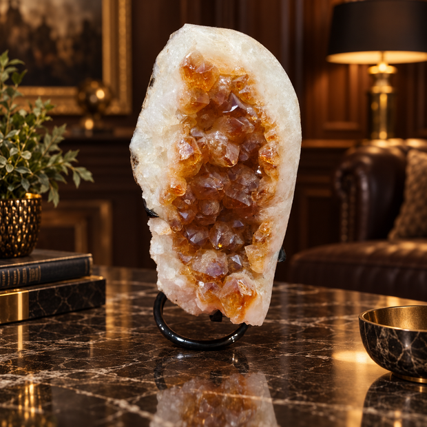 Premium Citrine Crystal Cluster – Natural Abundance, Prosperity & Success Décor (10×18 cm, 2.03 kg)