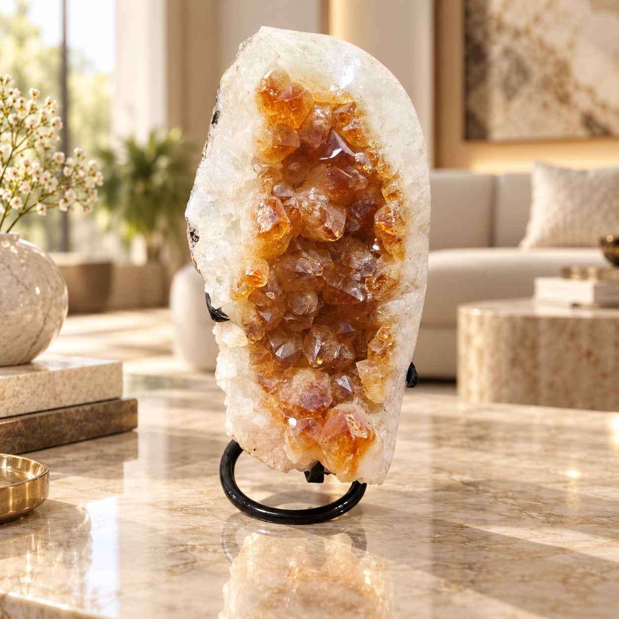 Premium Citrine Crystal Cluster – Natural Abundance, Prosperity & Success Décor (10×18 cm, 2.03 kg)