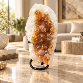 Premium Citrine Crystal Cluster – Natural Abundance, Prosperity & Success Décor (10×18 cm, 2.03 kg)