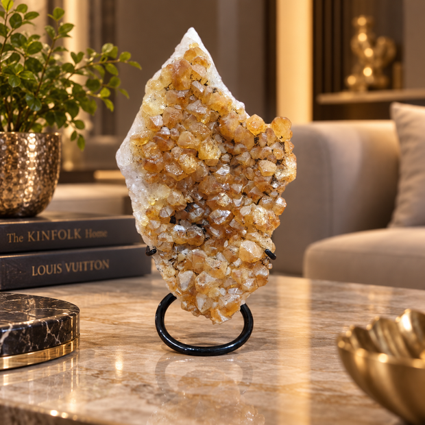 Citrine Crystal Décor Piece – Premium Natural Formation for Positivity & Abundance (17×9 cm, 695 gm)