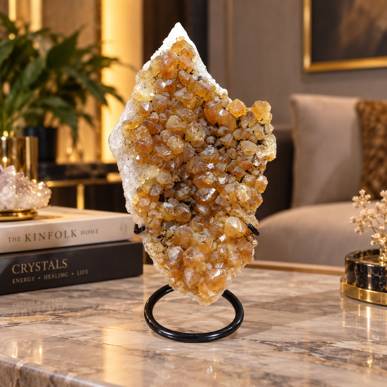 Citrine Crystal Décor Piece – Premium Natural Formation for Positivity & Abundance (17×9 cm, 695 gm)