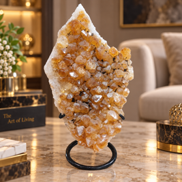 Citrine Crystal Décor Piece – Premium Natural Formation for Positivity & Abundance (17×9 cm, 695 gm)