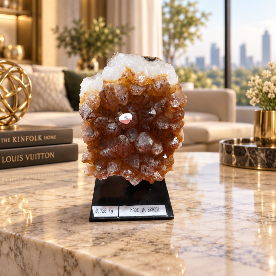 Natural Citrine Crystal Cluster Décor – Abundance, Success & Positive Energy Symbol (8×10 cm, 720 gm)