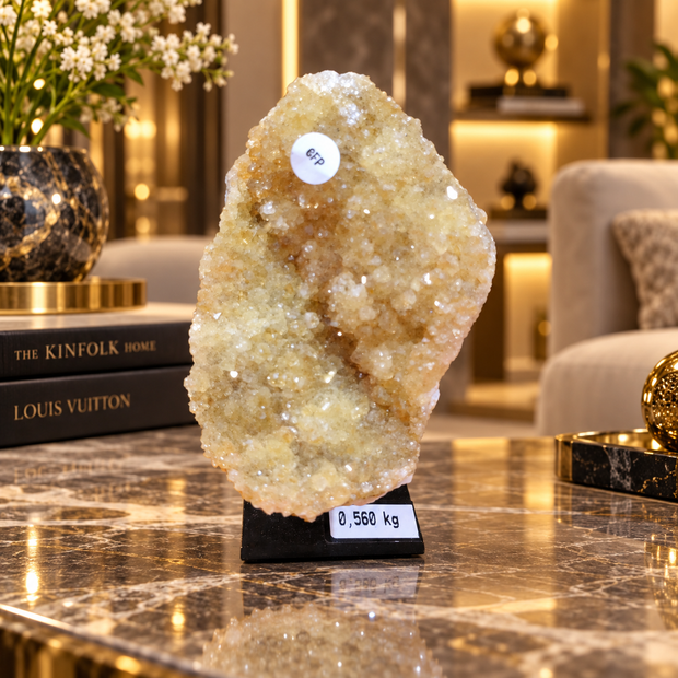 Citrine Crystal Formation Décor – Premium Natural Crystal for Abundance & Prosperity (10×7 cm, 560 gm)