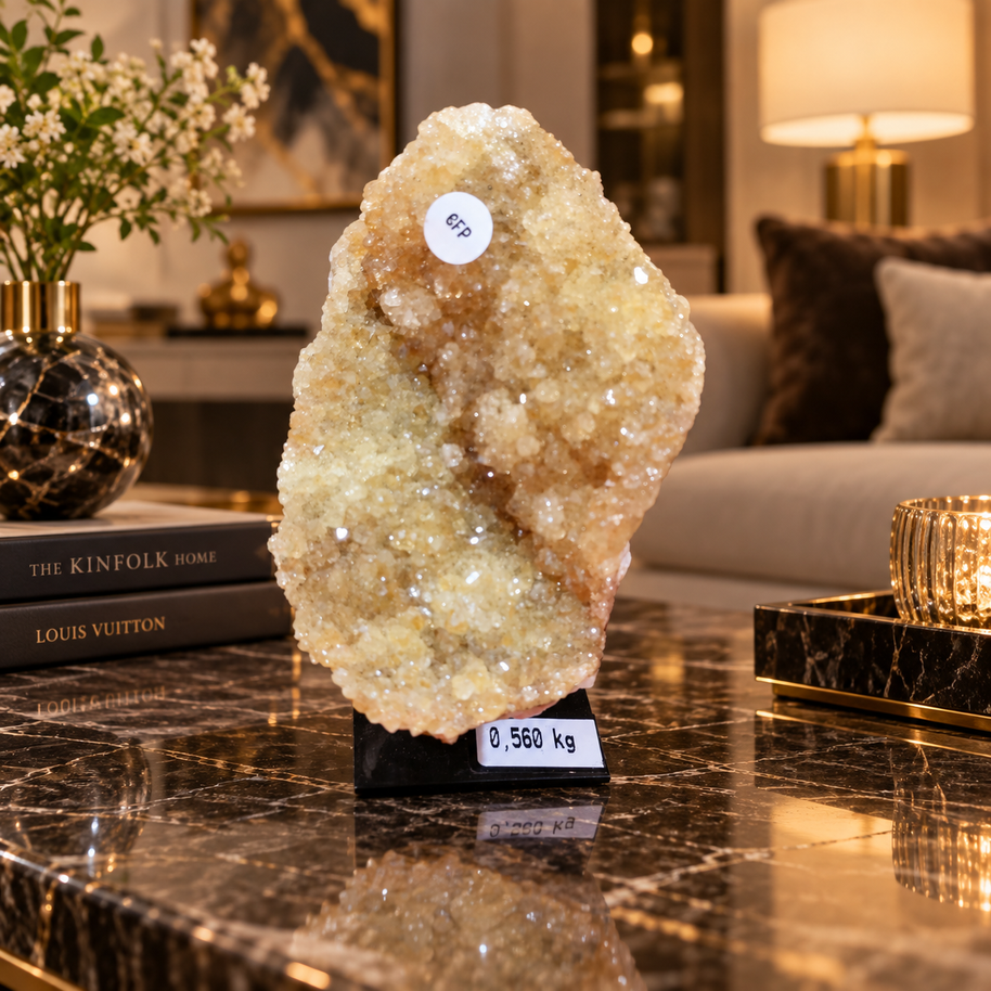 Citrine Crystal Formation Décor – Premium Natural Crystal for Abundance & Prosperity (10×7 cm, 560 gm)