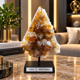 Premium Citrine Crystal Formation – Natural Prosperity & Abundance Home Décor (8×11 cm, 685 gm)